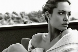 Angelina Jolie Black And White Poster